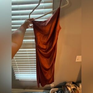 Petal & Pup One Shoulder Rust Dress